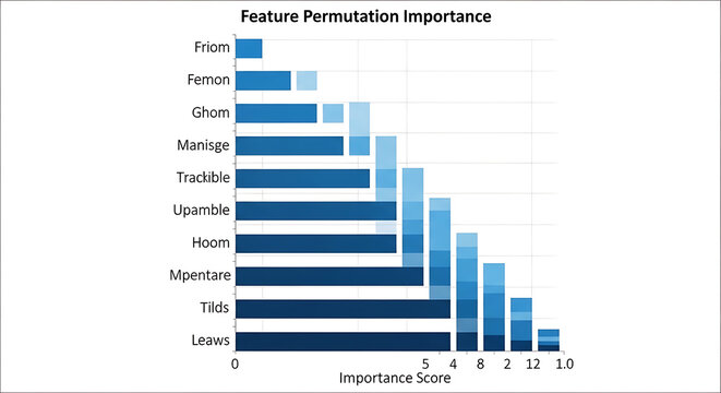 Feature permutation importance chart showing variable ranking in machine learning model