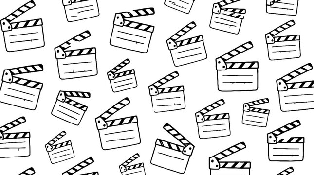 Repeating Clapperboard Pattern for Film and Media Projects.