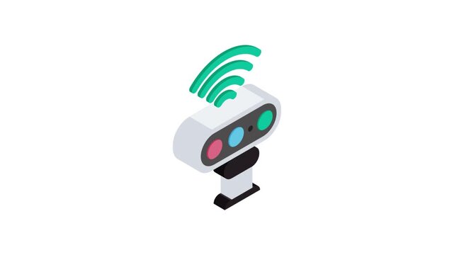 Sensor Technology Animation with Futuristic Smart Detection Concept