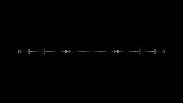 Minimal horizontal line audio spectrum visualizer with dynamic equalizer bars smoothly reacting to music and voice frequencies.