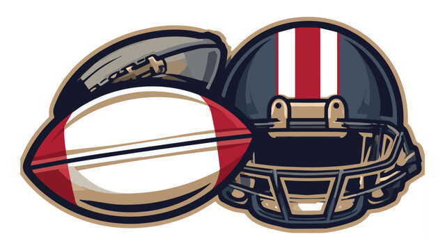 American Football Helmet and Ball Set for Sports Fans.