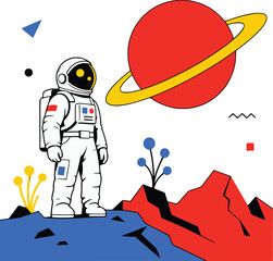 Space exploration geometric illustration  © Darshan