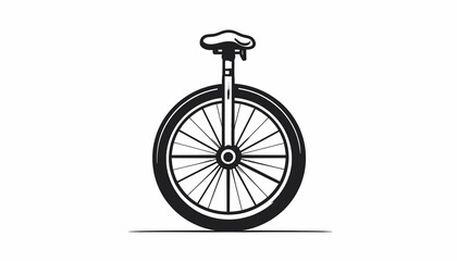 A black and white unicycle illustration. © ikhsan
