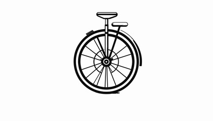 Vintage One Wheel Bicycle Design Closeup. © ikhsan