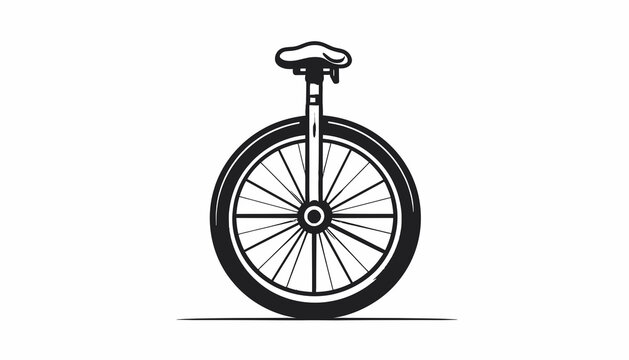 A black and white unicycle illustration.
