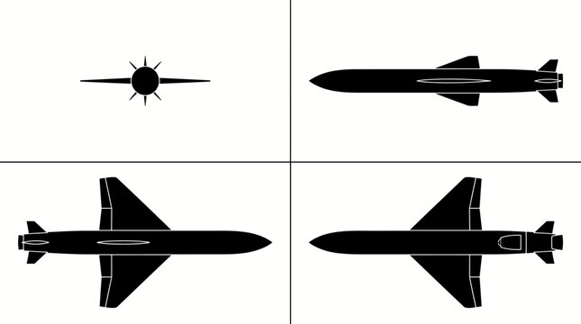 BrahMos Supersonic Cruise Missile Vector Silhouette