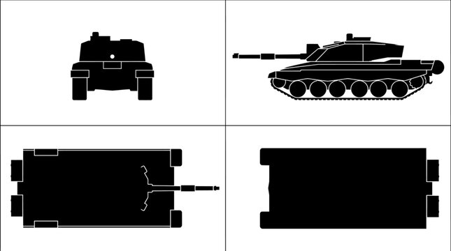 Challenger 2 Main Battle Tank British Military Vehicle Silhouette