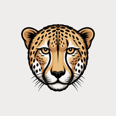 Vector graphic of a cheetah head isolated on a light background © safitri