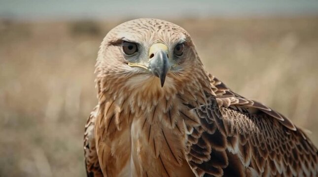 Majestic Eagle in the wild, closeup portrait of a powerful wildlife raptor