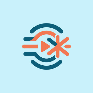 Abstract vector icon representing digital media and technology