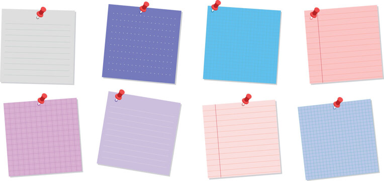 Colorful sticky notes, colorful paper, sticky notes papers set,blank sticky notes vector 