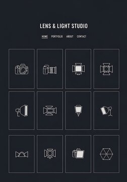 MinimalistStudioLightingEquipmentIconsCollection.