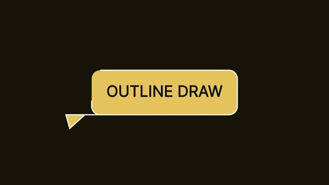 Minimalist outline draw text box animation, dynamic callout for presentations and digital
