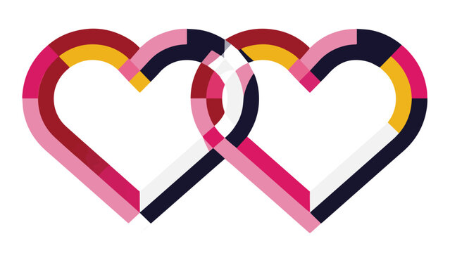 Colorful Intertwined Heart Shapes Symbolizing Love and Connection.