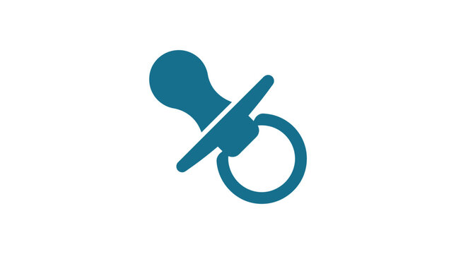 Blue baby pacifier isolated object.