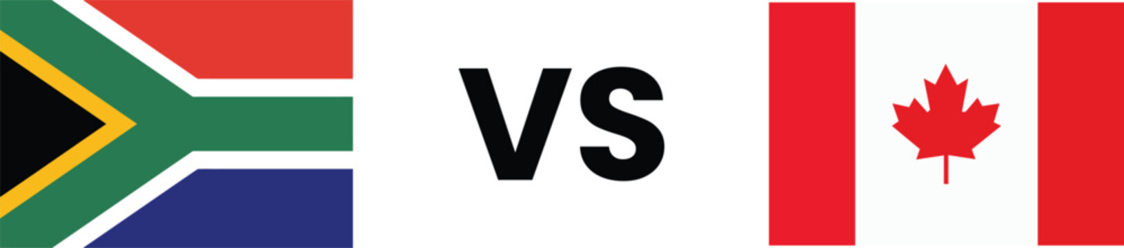 South africa vs canada flag comparison graphic