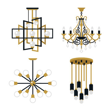 Modern and classic chandelier lighting fixtures set