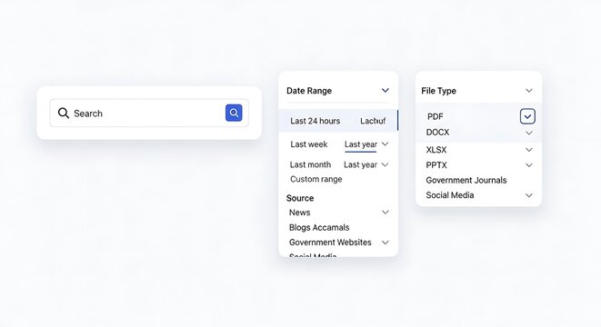 Modern Interface Searching Digital File Types.