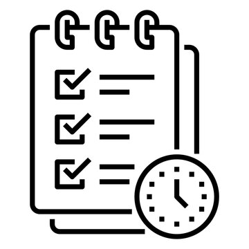 Agenda icon with line or outline style