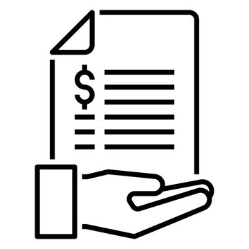 Proposal icon with line or outline style