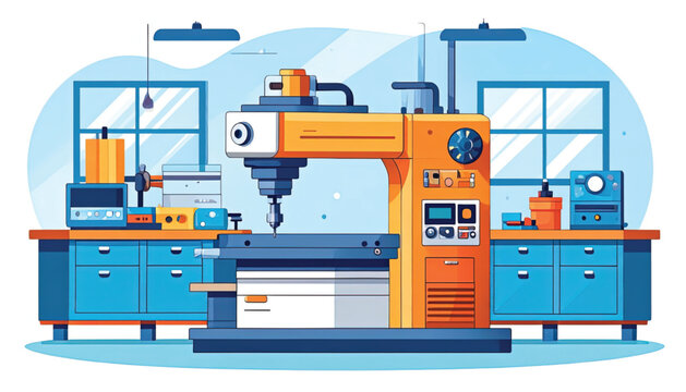 Industrial CNC milling machine tool.