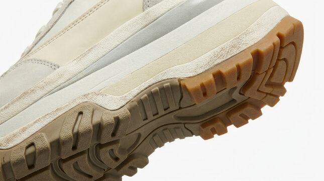 Sole of sneaker showcasing texture and design details, emphasizing fashion and style