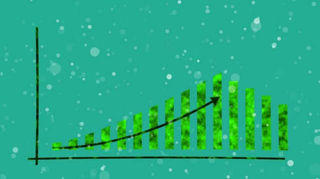 Motion animated footage. Statistics bars columns growth, arrow up. Finance, Bar graph going up, Profit concept, positive increase chart. business graph animation