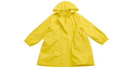 Yellow hooded raincoat with pockets and snap closure © Lubos