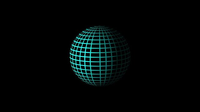 Globe Icon On Black Background. Internet World Icon. black and white egg with alpha channel ant 4k video 