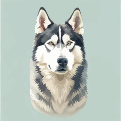 This portrait of a husky is painted in painterly, stylized tones © wekaweka