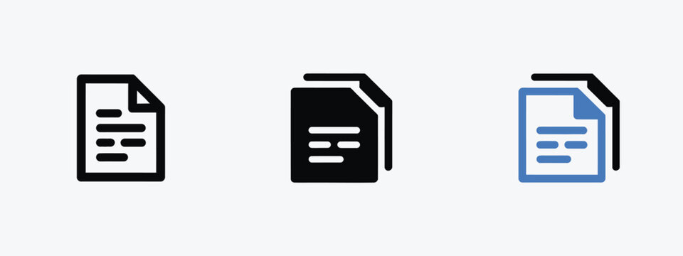 Document file folder icons in flat design style