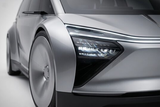 silver car headlight