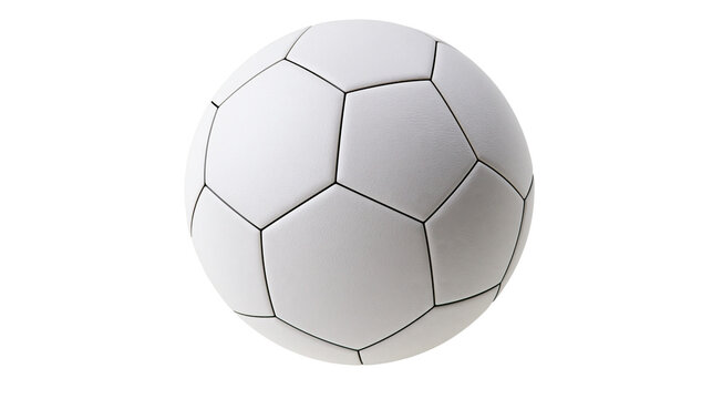 Classic white soccer ball with black seams