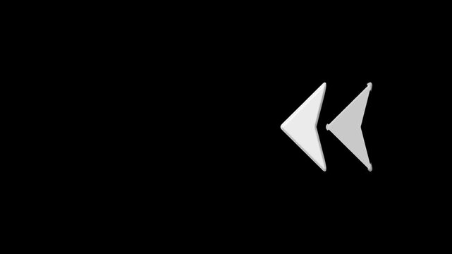 Minimalist loading animation with moving white arrows on black background, digital interface progress