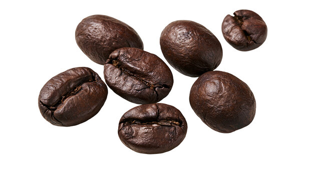 Dark Roasted Coffee Beans Scattered