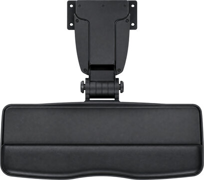 Black POS Keyboard Tray with Mounting Arm, isolated on transparent background