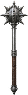 Medieval Spiked Mace Weapon isolated on transparent background