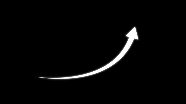 Directional arrow loop animation. Animated arrows for the overlay video layer. 4k animation.Business growth arrow and graph chart, Business line arrow, improvement, business strategy.