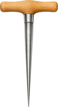 Wooden Handle Metal Garden Dibber Isolated on Transparent Background