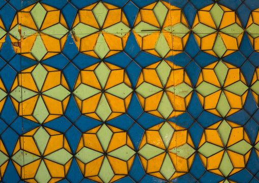Colorful Ceiling In A House In The Erbil Citadel, Kurdistan, Iraq