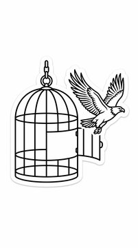 bird flying out of a cage