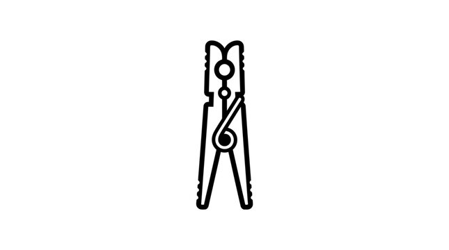 Black plastic clothes peg close up.