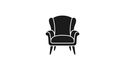 Fototapeta premium Black silhouette of a chair.