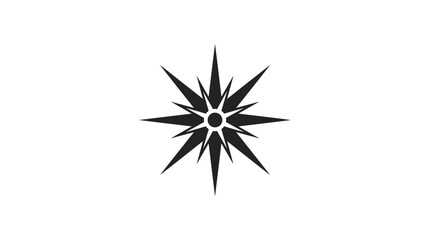 Fototapeta premium Black starburst shape icon graphic symbol.