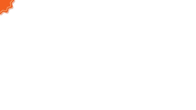Minimalist white background, with orange wavy, corner border abstract
