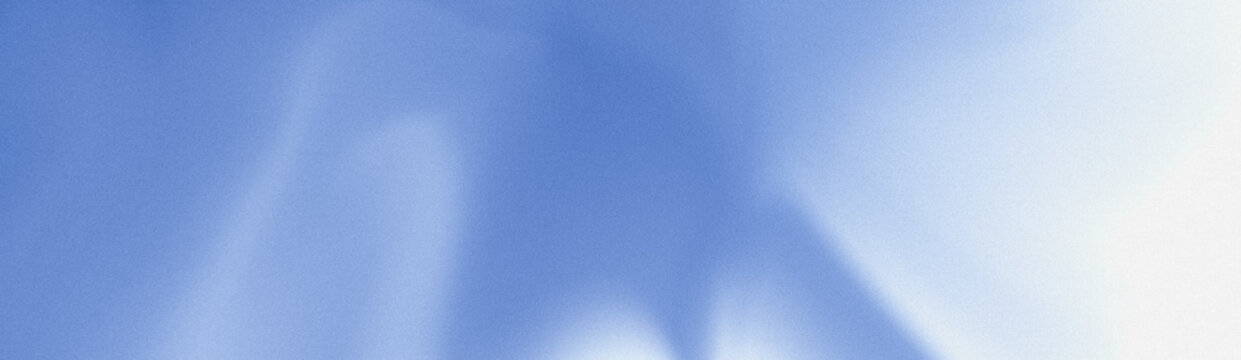 Abstract grainy gradient mesh background with soft blurred fluid waves in cornflower blue and bright white for modern digital web design