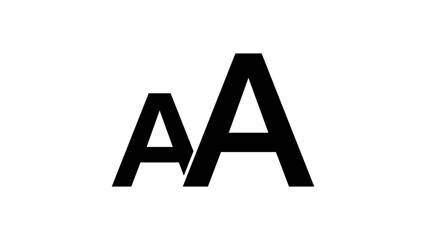 A modern double letter A typography icon in bright Clean minimalist alphabet symbol ideal for branding, logos, typography projects, user interface design, mobile apps, websites, educational materials, © DESIGNAUR