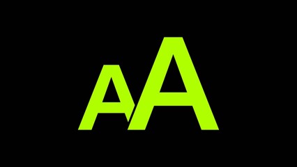 A modern double letter A typography icon in bright Clean minimalist alphabet symbol ideal for branding, logos, typography projects, user interface design, mobile apps, websites, educational materials, © DESIGNAUR