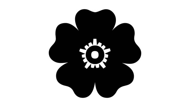 Minimal flower icon isolated  Clean floral blossom symbol representing nature, spring, beauty, decoration, gardening, wellness, botanical themes, and eco-friendly concepts. Perfect for UI, 