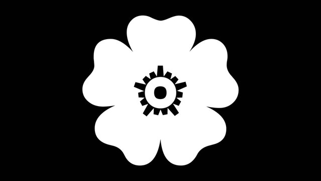 Minimal flower icon isolated  Clean floral blossom symbol representing nature, spring, beauty, decoration, gardening, wellness, botanical themes, and eco-friendly concepts. Perfect for UI, 